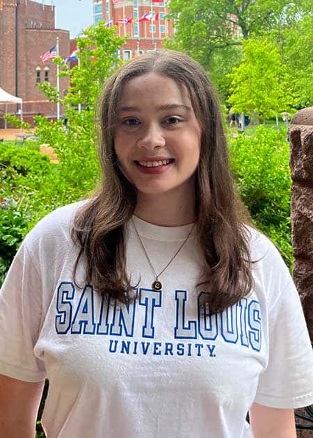 A headshot of Caroline Hunt
