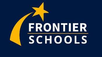 Frontier School logo with a shooting star