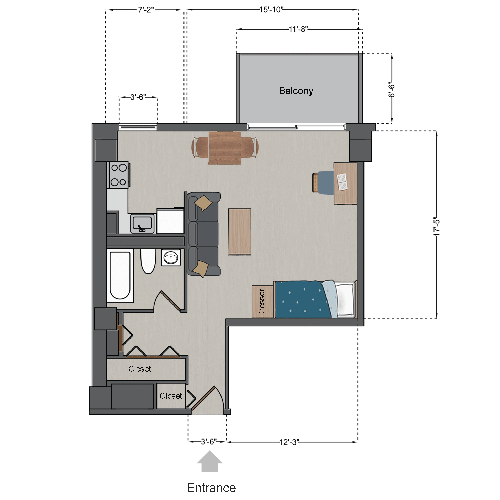 Marchetti Single Studio Floor Plan Marchetti Single Studio Floor Plan