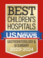 Best Children's Hospitals Award GI and GI Surgery logo from U.S. News