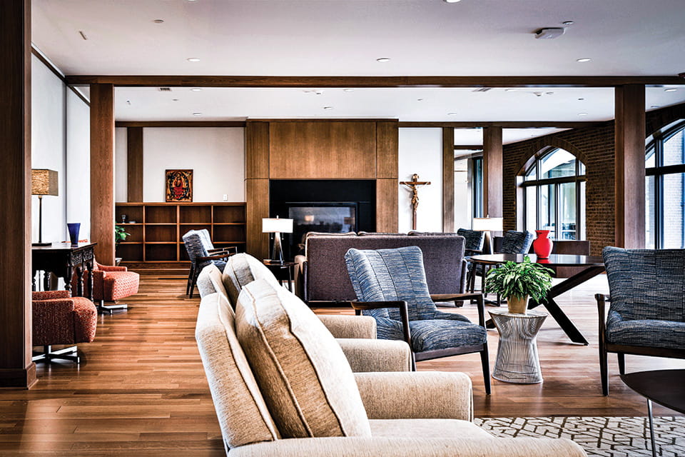 Jesuit Center living room An interior living room space