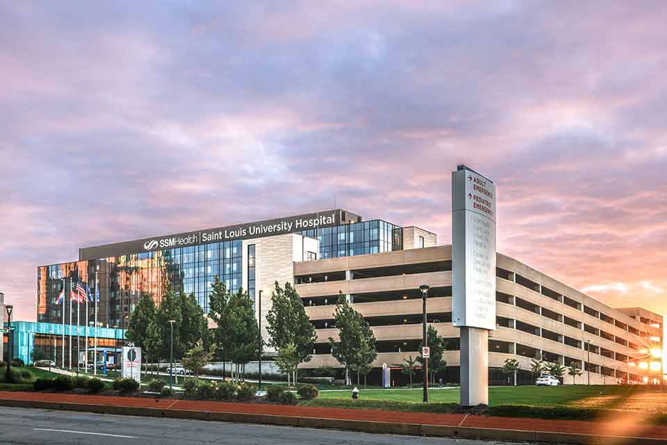 Exterior view of SSM Health Saint Louis University Hospital